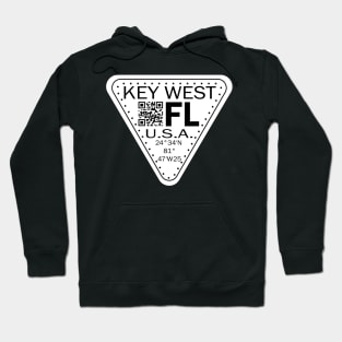 New Vintage Travel Location Qr Key West FL Hoodie